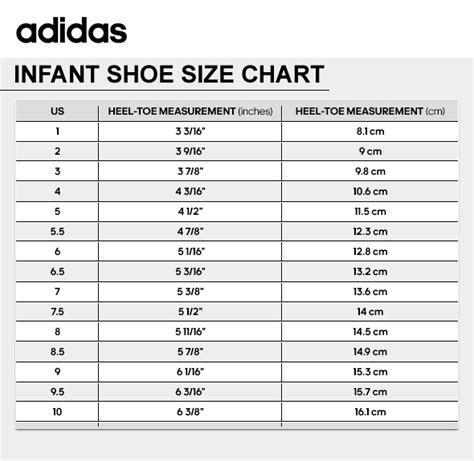 size chart sepatu adidas kids.